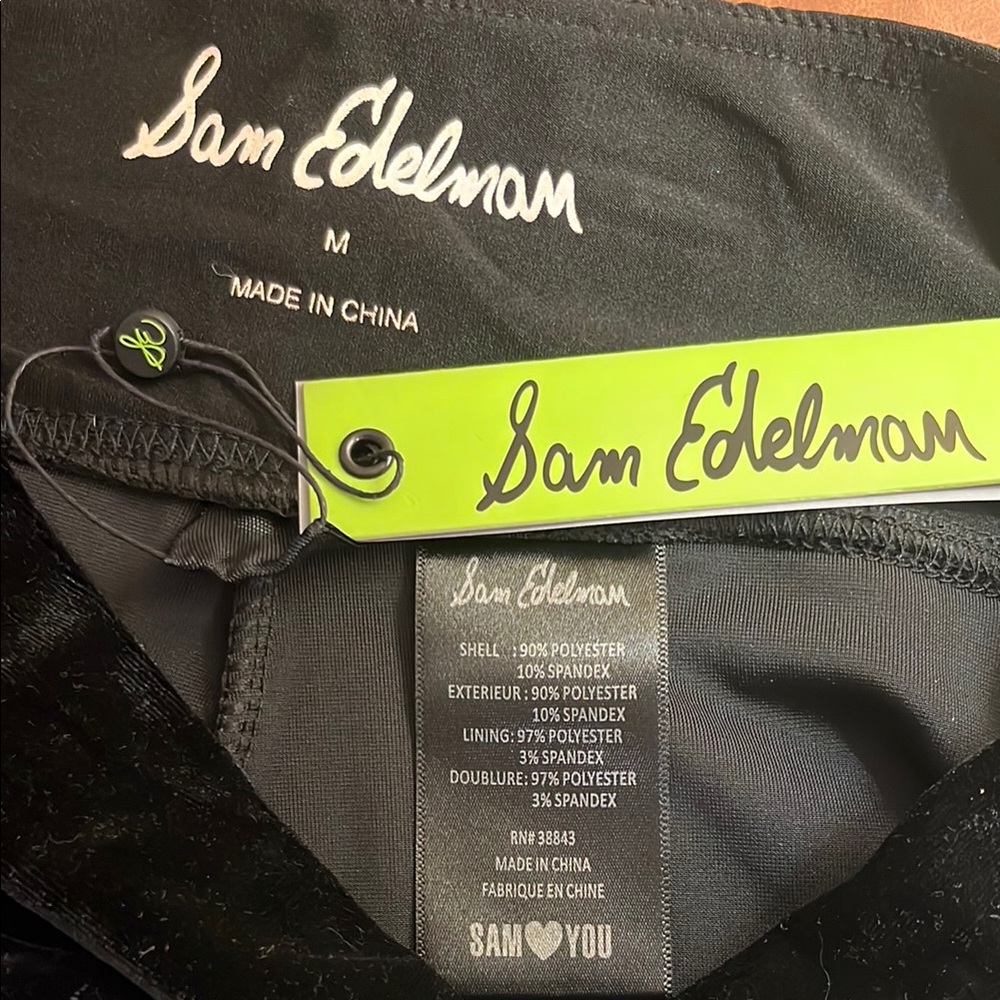 Sam Edelman Black Velvet Leggings - Picture 5 of 7